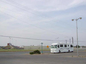 Behemoth barely makes a dent in Texas-sized parking lot.