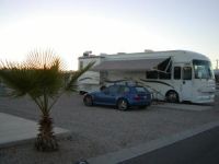 All set up before sunset at Voyager RV Resort in Tucson