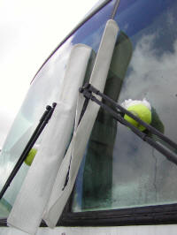 Snow on the wiper tennis balls