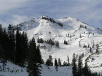 Central ski mountain is wide open, European style.