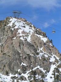 The famous tramway heads for the mid-mountain Olympic pavillion.