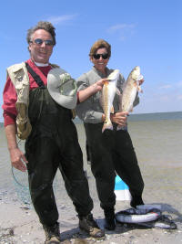 Kirstin and Klaus caught their own dinner when not windsurfing.