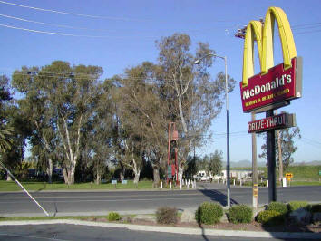 View of RV park entrance from McDonald's.
