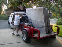 Queen bed, lawn mower, big TV, and more went to my cousin Erika who had just bought a house in Belton