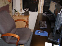 Desk and chair in working configuration