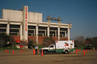 Ambulance takes to the cone course at Cajun Field