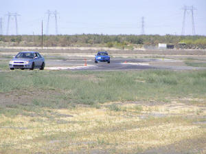 Carey chasing down one of several fast Subarus
