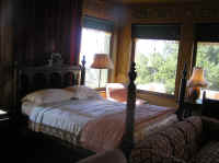 One of the four unique bedrooms in each guest house