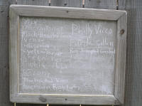 Chalkboard log of what people had seen so far today.